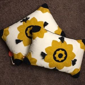 OpalHouse | NWT Set of Two Decorative Pillows - Yellow Black & White